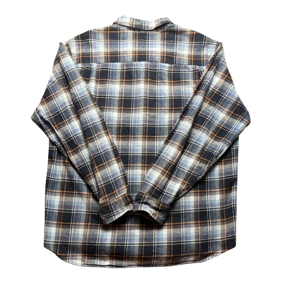 Weatherproof Vintage Shirt Mens XL Blue Brown Plaid 100% Cotton Button Down - Picture 2 of 8